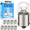 SOFOC BA15S 12V 10W 1156 Lampadina bianco caldo luce retromarcia fendinebbia 180°Polo P21W Contatto singolo Attacco baionetta Mini G18 10pcs