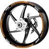 Pimastickerslab Set Completo Adesivi Strisce Cerchi Ruote Moto 17 Pollici Bandiera Scacchi Scacchiera Filetto Cerchioni Gomme Sport Stickers Strips Universale RT0025 (037 Arancio Fluo)