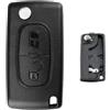 LINGXIYA Sostituzione delle custodie per chiavi con telecomando per telecomando per auto chiave per Citroen C2 C3 C4 C5 C6 C8 Peugeot 107 207 307 307S 308 407 607 (2 pulsanti-0536)