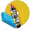 detailmate Menzerna - Set per lucidatura auto Grana 1000 + 2500 + 3500, 250 ml, con appositi tamponi lucidanti: Soft + Medium + Heavy, 150 mm / 15 cm circa + panno in microfibra 40 x 40 cm, 450 g/mq