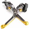E-SPEEDMTC ESPEEDMTC per Triumph Tiger 1050/ Sport/ 800 XC/XCX/XR/XRT/XRX Modificato di CNC in Lega di Alluminio 6 stadi Lunghezza Regolabile Pieghevole Leva di Frizione del Freno (Oro)
