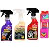 Ma-Fra Kit Trattamento Auto Interno ED Esterno. BLACK RINNOVA GOMME - pulitore CERCHI & GOMME - Trattamento 3IN1 PLASTICHE. INSIEME 7 PANNI MICROFIBRA MULTIUSO 30x35 cm