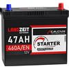 LANGZEIT Batterien LANGZEIT batteria auto 47Ah 12V ASIA avviamento sostituito 45Ah | Polo positivo a destra automobili