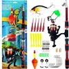 Generisch Canna da pesca telescopica, mulinello portatile, set completo | Canna da pesca per principianti e professionisti, combinazione di canna da spinning e mulinello, kit completo adatto per
