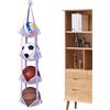 Generic Organizer per palline Multistrato Salvaspazio Supporto a Parete | Organizer per pallacanestro sopra la porta per il calcio pallavolo bambole di peluche imbottito appartamento