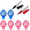 USHOBE 6 Set Marcatore di Palla da Golf Rotondo, Plastico | Strumento Portatile per Allineamento Sul Putting, Facile da Portare nella Sacca, per Identificazione Personale Colore Casuale