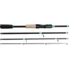 Vibsky M Tone Canna da pesca in fibra di vetro, 1,65 m, 1,8 m, 2,1 m, 4-5 sezioni, canna da baitcasting, capacità di carico 2500 g, design con inserto per grandi pesci, colore nero