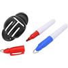 Asixxsix Kit Stencil Marker per Tracciato Tripla per Pallina da, Rosso/Blu | Strumento di allineamento con fessura con 3 indicatori di , 2 penne, design portatile per campo pratica, percorso locale