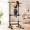 Dryfeedo Power Tower Stazione per Trazioni Autoportante 200 kg, Dip Station con 10 Livelli di Altezza, Base a H e Ventose Antiscivolo, Palestra Domestica Multifunzionale