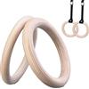 Letturn Anelli da ginnastica in legno di betulla Fitness Pull Up Anelli per adulti Home Gym