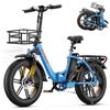 FLYRUN 20*3.0'' Bici Eelettrica Pieghevole, 48V 13Ah Batteria, APP & NFC Display | Autonomia di 120km, Motore 250W, Coppia 75Nm, Telaio Basso, Cestino Anteriore e Portapacchi, 7 Velocità, Ebike Uomo e Donna