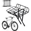 gifyym Gravel - Portabici anteriore per bicicletta V5-03, leggero, anodizzato, 700 | Costruzione in lega di alluminio, cestino anteriore e supporto portapacchi, compatibile con forcella rigida e bici da touring