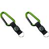 munkees® 2 moschettoni verdi, con nastro e bussola