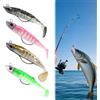 HABNI 4 Pcs Esca Da Pesca Morbido Silicone T Coda Esca Artificiale Con Gancio Tagliente Esca Per Esca Morbida Occhi 3D Per Bass Trote E Crappie Esche Da Nuoto Con Coda A Paletta