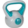 SPORTNOW Kettlebell 10kg in PU e Sabbia Base Piatta 22x16x26 cm Blu | Kettlebell, Impugnatura Pratica, per Stacchi, Squat e Sollevamenti, Palestra Casa