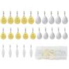 Wodsty Set di 25 lame rotanti fai da te per esche da pesca, in metallo | Set di 25 flash da pesca fai da te con foglia di salice e rotori a goccia d'acqua in oro e argento, rivestimento a specchio