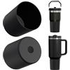 Linkidea IceFlow Flip - Custodia protettiva per bottiglia d'acqua compatibile con Stanley Quencher H2.0 da 567 g/850,5 g/1,134 g, in silicone, protezione inferiore per bottiglia d'acqua (nero,