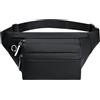 Nexbrill Marsupio da uomo in poliestere leggero 0,15 kg all'aperto (nero) | Tessuto rivestito in PU, resistente alla pioggia, mantiene gli oggetti asciutti, lunghezza 33 cm, per uso esterno urbano
