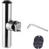 MotiveTech canna da Pesca in Metallo Lucido con , 32mm , Distanza Di Serraggio 32mm【Con Tappetino Antiscivolo + Chiave Inglese】