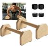 BRIEFNESS Barre per flessioni portatili in legno e blocchi paralleli, stabili e parallele per flessioni, per palestra a casa, viaggi, dip, sit, tavola e allenamento di forza
