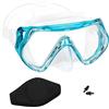 Gimilife, maschera subacquea per adulti, maschera subacquea, occhiali anti-appannamento con copertura nasale, gonna in silicone, vetro temperato, con copertura in neoprene e tappi per le orecchie da nuoto, immersioni, snorkeling