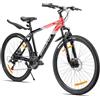 HH HILAND HILAND Rockford Mountain Bike 26 27,5 MTB Uomo & Donna, 21 Velocità con Freni a Disco, Telaio in Alluminio Hardtail, Bicicletta Unisex per Adulti