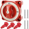LeeQinersw Sezionatore per Impianto Elettrico Nautico con Base Quadrata Fori E Anello Bianco Indicatore in Nylon Rame Acciaio per Separazione Alimentazione, 5510E Circuito Doppio