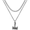 JewelryWe Collana con Pendente da Uomo Punk Martello di Thor Colore Argento/Oro/Nero