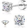 SLLAISS Orecchini Moissanite Uomo Argento 925 Punto Luce con Diamante | Moissanite D Color VVS1 Piercing Trago Helix Piercings Orecchini Donna Argento/Or/Oro Rosa Ipoallergenici Oro 16k 2-7.5mm