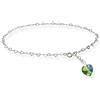 Kristallwerk Cavigliera XL 32 cm in argento Sterling 925 da donna con ciondolo a forma di cuore Swarovski Elements, regolabile individualmente, per donne e ragazze.