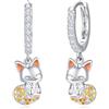 PRAYMOS Orecchini da donna in argento Sterling 925 con elefanti, tartarughe, libellula, panda, farfalla, unicorno, volpe, mazza, koala, procione, bradipo, per ragazze