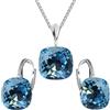 MŚ 1997 MENNICA ŚWIDNICKA Set di gioielli da donna in argento 925 con collana, cristalli di marca di alta qualità, orecchini con catena, regalo per donna