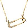 IMINI Collana Girocollo Con Ciondolo a Forma Di Fermaglio Di Sicurezza Per Donne e Ragazze In Argento Sterling 925 Con Zirconia Cubica Catena Regolabile Personalizzabile Gioielli Alla Moda Scatola Regalo