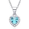 Dada Gioielli Collana Cuore 9mm Punto Luce Argento 925 | Con Zirconi Brillanti, Catenina 45+5cm