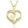 INFUSEU Collana Con Iniziale, Lettera A-z Alfabeto Capitale Multicolore Gioielli Doppio Cuore Collane Iniziali Cubic Zirconia Romantici Regali per Donne Ragazza Fidanzata