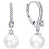 JO WISDOM orecchini perle argento 925 donna con 8mm bianca/nero perle 3A Zirconia cubica