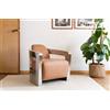 PIB Poltrona stile aviatore in pelle color cammello Panavia