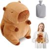 Afenau Capibara Borsa Acqua Calda, Afenau Borsa Acqua Calda Peluche con Fodera, Rimovibile borsa acqua calda Bambini per Uomini e Donne (Fodera Grigia)