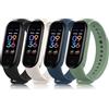 YLK 【4 Pezzi】 Cinturino Per Amazfit Band 5 Smartband,Cinturini in Silicone Morbido per Amazfit Band 5 Orologio (Nero+Luce stellare+Verde oliva+Blu scuro)