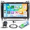 Hodozzy 4G+128G Android Autoradio per Mercedes-Benz Viano Sprinter Classe B | B200 W169 W245 W639 W906 Vito, Carplay Wireless Android Auto, Radio 9 Pollici Touch Schermo GPS Navigatore Bluetooth WiFi RDS