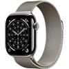 Apple Orologio Serie 11 GPS + Cellular 42mm Smartwatch con Cassa in Titanio Naturale con Loop Milanese Naturale Punteggio Sonno Fitness Tracker Monitoraggio Salute Display Sempre Attivo Resistente