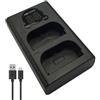 Dot.Foto DMW-BLK22 Doppio Caricabatterie USB LCD (DMW-BTC15 tipo) per Panasonic Lumix DC-S5, S5II, S5IIX, S9, G9II, GH5, GH5II, GH5S, GH6