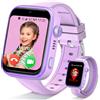 Pietraud 4G Migliorata Smartwatch Bambini con Chiamate/GPS, Viola | Videochiamate, Chat Vocale, WhatsApp, WiFi, SOS, SMS, Impermeabile IP68, Modalità Scuola e Contapassi Regalo Bambini