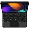 GUPENAA Custodia con Tastiera per Xiaomi Mi Pad 6S PRO 12.4 2024, Supporto a Sbalzo Fluttuante Magic, Retroilluminazione A 7 Colori, Trackpad Integrato,Nero,English