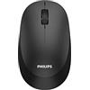 Philips SPK7307BL wireless mouse - con ricevitore nano USB, design ergonomico e sensore da 1.600 DPI, clic silenziosi, per utenti mancini e destrimani, compatibile con PC, Mac, laptop, colore nero