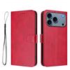 A-BEAUTY Custodia a libro magnetica per iPhone 18 Pro, colore rosso rosa | Lanyar - Custodia a portafoglio in pelle PU di alta qualità, blocco RFID, 3 scomparti per carte di credito, supporto