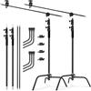 Soonpho 2-Pack C Stand Set 100% Acciaio Inossidabile Heavy Duty Supporto a C Nero Fotografia Light Stand 330cm Regolabile Supporto Luce per Godox AD200 Pro SK400II Aputure 120D