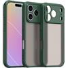 ESHUYI Cover Opaca per iPhone 18 Pro | Custodia Cellulare Antiurto Sottile Posteriore Glassata Traslucida, Bordo in TPU Morbido, Anti-Impronte, Verde