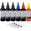Aomya 600ml Universal Dye Ink Ricarica Kit per HP Canon Epsn Brother Stampanti Lexmark Cartucce Compatibili Cartuccia Ricaricabile CISS CIS Sistema 4 Colore Set con 4 Siringhe Gratuite (3BK,C,M,Y)