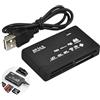 Vulcyxa Lettore Schede di Memoria USB 2.0 6 in 1, Card Reader Multi-Formato per SD, SDHC, TF, CF, MiniSD, XD, M2, Compatibile con Windows, Mac OS e Linux, Plug & Play, per Trasferimento di Foto, Video e Dati